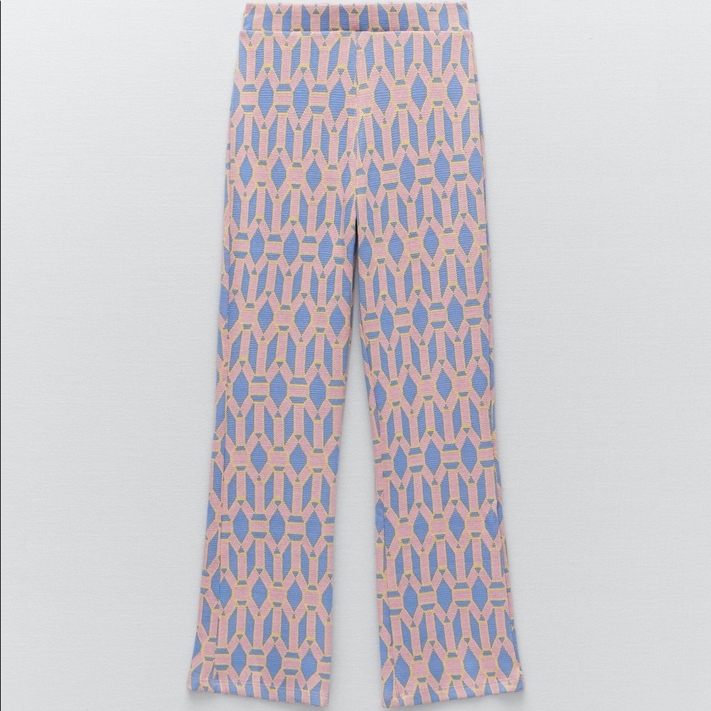 ZARA FULL LENGTH JACQUARD PANTS